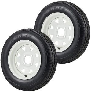5.30-12 5.30x12 530-12 5.30-12 Trailer Tires with 12 in Rims, 4 Lug on 4 in, Load Range C, 6PR (530 12 with 4 lug)