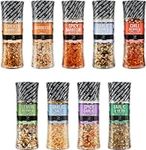 Soeos Spice Seasoning Set of 9 with Integrated Grinders, Individual Spice Grinder, Pure and Fresh Perfect for BBQ Seasoning Gift Set, Grilling Spice, Pepper Grinder,colorful