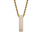 TOPGRILLZ 14K Gold Plated Simulated Diamond Carrying Case for Juul Skin Iced Out Pendant Necklace for Men (Device Not Included,CASE ONLY) (Gold)