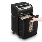 VidaTeco Mirco-Cut Paper Shredder Heavy Duty, 18-Sheet Shreds Paper/Card/Staple/Clip Paper Shredder for Home Office Use, Security Level P-4 Jam Proof System 30L Pullout Basket and Wheels