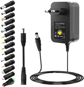 SHNITPWR Universal Power Supply 3V 4.5V 5V 6V 9V 12V Power Supply AC/DC 1A 2A 2.5A 30W Switching Power Supply Adapter for 3V~12V Electronic Devices Baby Monitor Camera LED Strip with 14pcs and 5V 2.1A