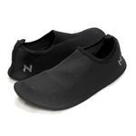 Nufoot Futsole Sport Women's Soft-Sided Shoes for Indoors/Outdoors, Foldable & Flexible Footwear for Sport, Exercise, Yoga or Travel, Dance Shoes, Black, Medium