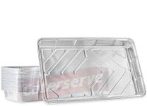 Aluminium Foil Trays Containers for Baking Cooking Freezing and Storing Tray Size 32cm x 20cm x 3.3cm (10 Pack)