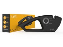 KARV Knife Sharpener – 5 Stage Kitchen Knife Sharpener for All Kitchen Knifes - Professional Knife Sharpener UK with Non-Slip base – Manual Knife Sharpener for Serrated and Straight Edge Blades –Black