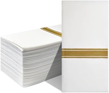 JINYUDOME Lot de 50 serviettes jetables au toucher lin, douces, solides et pliables, pour mariage, fête, anniversaire, 30 x 40 cm (doré).