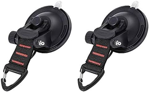 Ventosas con correas anillo en D, 2 anclajes de ventosas resistentes, multiusos para camping, para el hogar, al aire libre, coche, furgoneta, camión, toldo, barco, lona