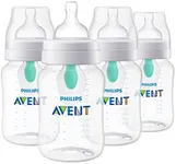 Philips Avent Anti-Colic Baby Bottle with AirFree Vent, 9oz, 4pk, Clear, SCY703/04