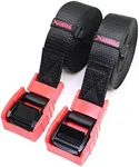 2 Pack of Extra Strong Lashing Straps with Heavy Duty Black Cam Buckle-1.5” Wide x 15ft Long-Up to 1980Lbs- Great for securing Light and Medium Cargo (2pk with Pad)