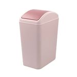 Parlynies 4.5 Gallon Swing Lid Trash Can, Waste Bin with Lid, Plastic Garbage Bin (Pink)