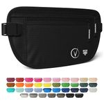 Vantamo Bum Bag with RFID, Ultra-Thin Money Belts for Travel Hidden Men, 2 Compartment Fanny Pack for Women Fits Passport & Phone to Protect Valuables, Waist Bag for Traveling, Hiking & Walks