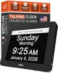 Robin Day Clock 2025 Dementia Clock with Custom Alarms & Calendar Reminders, Clocks for Seniors Helps with Memory Loss, Alzheimers, Dementia, Black