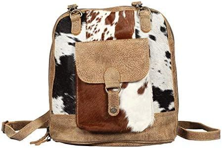 Myra S1371 Leathered Pocket Backpack Bag, Brown, One Size