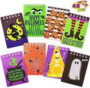 JOYIN Juego de 48 blocs de notas espeluznantes de Halloween en 8 diseños, blocs de notas de Halloween para niños, niñas, niños, recuerdos de aula, juego de regalo para niños
