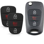 (2 PACK) RemoteOverstock for BUTTON PAD REPAIR KIT for Kia Key Fob Shell Case Cover Flipkey Keyless Entry Remote Flip for 2012-2014 Kia Rio and 2010-2013 Kia Soul fits FCC ID: NYOSEKSAM11ATX and Part No. TQ8-RKE-3F02 – (Includes Instruction Video) - 3 Button