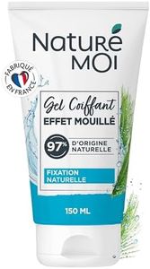 Naturé Moi - Gel Coiffant Effet Mouillé - Non Gras, Non Collant - Tenue 12 heures - Tous Types de Cheveux - 97% d'Origine Naturelle - Orge Bio - 150ml - Tube Recyclé - Fabriqué en France