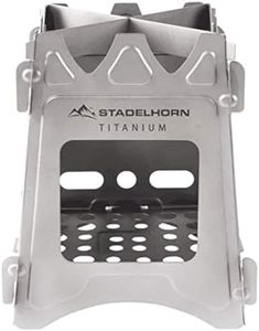 STADELHORN Titanium Minimalist Wood Stove Ultralight 100% Pure Titanium Portable & Foldable for Camping, Backpacking, Hiking, and Bushcraft Survival. Stronger and Lighter vs Steel, weighs only 7.3 oz.