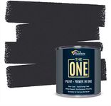 THE ONE Paint & Primer: Most Durable Furniture Paint, Cabinet Paint, Front Door, Walls, Bathroom, Kitchen, Tile Paint and More - Quick Drying Paint for Interior/Exterior (Charcoal Satin, 1 Litre)