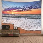 EHOMERY Norse Tapestry For Men Weed Bedroom Trippy Girl Multicolor Summer Theme Waves And Beach Wall Hanging Blanket Living Room Art Décor 300X260Cm