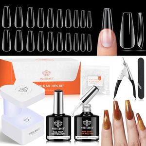 modelones Gel x Nail Kit with 500Pcs Coffin Tips