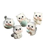 BHOOLU&GOOLU Cute Playful Kitten Miniature - (Grey) - 5 Pcs Set