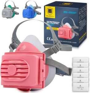 BEESAFETY Dust Mask,Half Face Reusable Respirator with 6 P2 Filters(Pink) | 2818 Silicone Mask for Sanding,Woodworking,DIY Prep,Polishing,Craft,Construction,Resin,Garage,Renovation&Mowing Dust