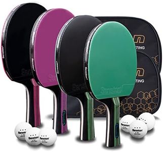 Senston Ping Pong Paddles 5-Ply Wood 2mm Sponge 4 Pack for All Skill Levels