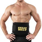 SAISAYA Hot Shaper Sweat Slim Belt Free Size for Man and Women Fat Burning Sauna Waist Trainer - Promotes Healthy Sweat, Weight Loss, Lower Back Posture(Free Size)(Both Man and Women) 08 Black