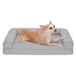 Furhaven Pet Dog Bed | Orthopedic Sofa-Style Couch Pet Bed for Dogs & Cats, Quilted Silver Gray, 2. Medium