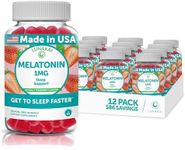 Lunakai Low Dose Melatonin Gummies 1 mg - Tastiest Proprietary Formula - Non-GMO Sleep Vitamins for Adults, Kids, Toddlers - Vegan Gummy for a Gentle Sleep - Natural Sleeping Vitamins - 12 Pack