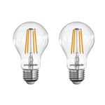 paul russells LED Filament GLS Light Bulbs Edison Screw Fitting E27, 60w Equivalent A60 GLS Standard 7W 806LM LED Globe 2700K Bulb Warm White Celling Energy Saving Lamp Pack of 2