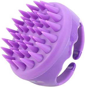 BTYMS Silicone Scalp Scrubber Hair Shampoo Brush, Head Scrubber Hair Wash Brush Cleansing Dandruff Brush - Purple