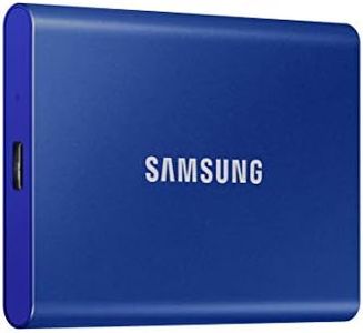 SAMSUNG T7 Portable SSD, 500GB External Solid State Drive, Speeds Up to 1,050MB/s, USB 3.2 Gen 2, Reliable Storage for Gaming, Students, Professionals, MU-PC500H/AM, Blue