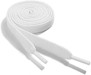 WELKOO cordones planos, cordones para zapatos duraderos, 2 pares. Colores Blanco y largo (90cm x 8mm). Compatible con Nike, Adidas, Converse, Reebok, New Balance y muchos más.