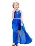 Bow Dream Chiffon Junior Bridesmaid Dresses Girls Wedding Party Rhinestone Maxi Long Evening Gown Dance Wear - Multi - 14