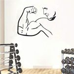 LYOMAN® Gym Wall Stickers muscle blackSports Fit Gym Fitness Workout Sports Hobby Quote Wall Vinyl Decals Stickers DIY Art Deco (Waterproof)