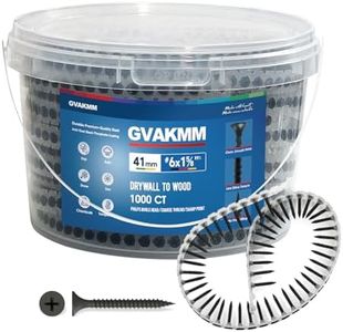 GVAKMM #6×1-5/8 inch Drywall to Wood Collated Screw – 1000 Count,Collated Black Wood,Drywall,Sheetrock Screw