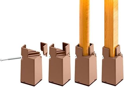 RCHYFEED Elevadores de Cama Ajustable para Muebles de 10cm con Abrazadera de Tornillo, 4 unidades 4'' Elevador Cama para Patas de Mesa Sofá Armarios Cuadradas y Redondas de 0,8 a 1,6 pulgadas de Ancho