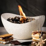 Solacea Elegant Concrete Tabletop Fire Pit - Portable, Versatile, Smokeless, Indoor/Outdoor, Perfect for S'Mores