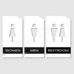 Vertical Root Inc® Premium Matt Finish Restroom Washrom Men Women Office Signage Sign Self-Adhesive Sign for Business Stores Cafes Shops Hospital School Office Hotel Restaurant.