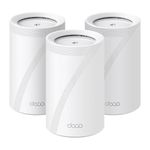 TP-Link Deco WiFi 7 Mesh BE9300 Deco Tri-Band BE65(3-Pack), Ethernet Port/Fibre 2.5 Gbps, WiFi Speed up to 9 Gbps, WPA3, 320 MHz Channels, 6 GHz