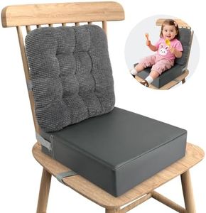 Booster Seat for Kitchen Chair, Adjustable Safety Belts Toddler Booster Seat, Corduroy Toddler Booster Seats for Dining table, Waterproof High Chair Booster Seats, Kids Child High Back Booster Age 2-6