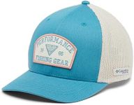 Columbia Youth Unisex PFG Junior Mesh Ball Cap, Canyon Blue/Fossil/PFG Arch 1995, One Size
