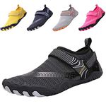 funmoon Barefoot Water Shoes Mens Womens Quick Dry Aqua Shoes Unisex Swimming Shoes for Men, Beach, Diving, Surfing, Boating, Snorkeling Shoes Black