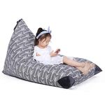 Stuffed Animal Storage Bean Bag Chair for Kids and Adults. Premium Canvas Stuffie Seat - Cover ONLY (Grey with White Arrows 200L/52 Gal)