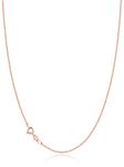 Jewlpire 925 Sterling Silver Chain Necklace for Women, Rose Gold Plated 1mm Sturdy & Shiny Women's Chain Necklaces Cable Chain, 16 Inch