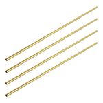 Aopin Brass Round Tube Copper Pipe ID 3mm / 3/25" x OD 4mm / 4/25" Hollow Copper Tubing - 300mm / 1 Ft / 12 in Length for Refrigerator Capillary Tubing, Cooling Systems, Wind Chimes 4 Pcs