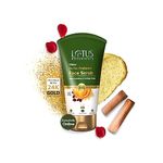 Lotus Botanicals Ubtan De-Tan Radiance Face Scrub With 24K Gold For Gentle Exfoliation, Unclogs Pores, Glowing & Rejuvenated Skin, Anti-Tan, No Silicon, Sulphates, Comedogenic & Preservatives, 100g