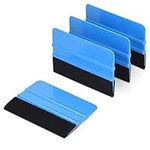 kwmobile Plastic Felt Edge Squeegee - Car Squeegee Decal Soft Vinyl Wrap Window Tint Application Tool - 4 Inch Soft Felt Edge Scraper - 4 Pieces