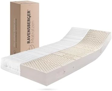 RAVENSBERGER Latexmatratze Ravo-RELAX - Härtegrad H2, mittel - 90 x 200 cm, Höhe 19 cm - mit 7-Zonen LATEXCO-Stiftlatexkern - Matratze mit Baumwoll-Doppeltuch-Bezug