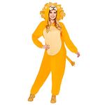 Amscan 9908780 - Adults Hooded Lion Onesie World Book Day Fancy Dress Costume Size: Standard